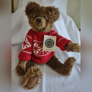 BIFF GRIZZWOOD, Holiday Boyd's Bear  #912617 Plush 14” Red White Sweater 2000NWT